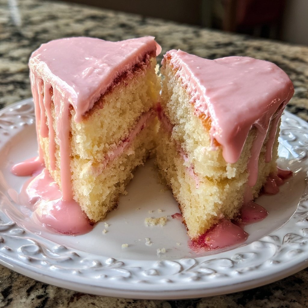 Mini Heart Cake with Strawberry Buttercream