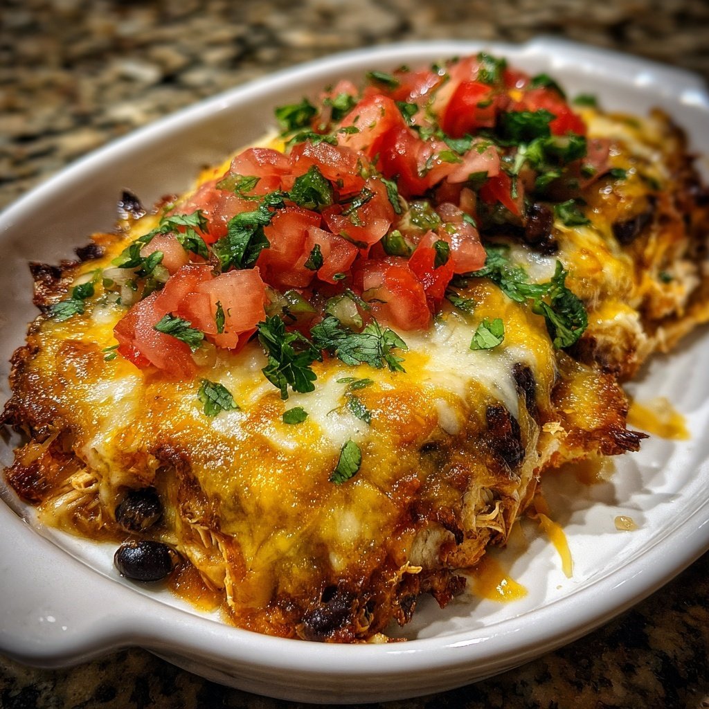 Shredded Chicken Burrito Bake
