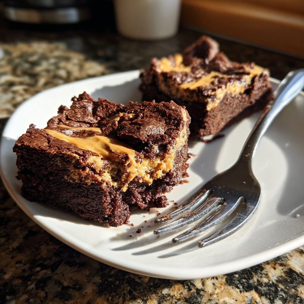 Cottage Cheese Brownies with Peanut Butter