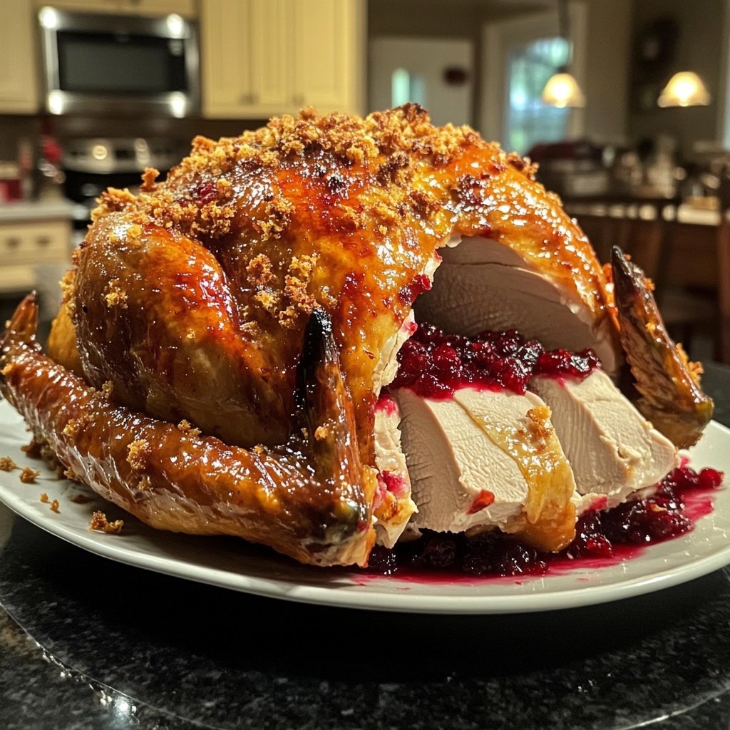 Roasted Turkey with Cranberry Glaze