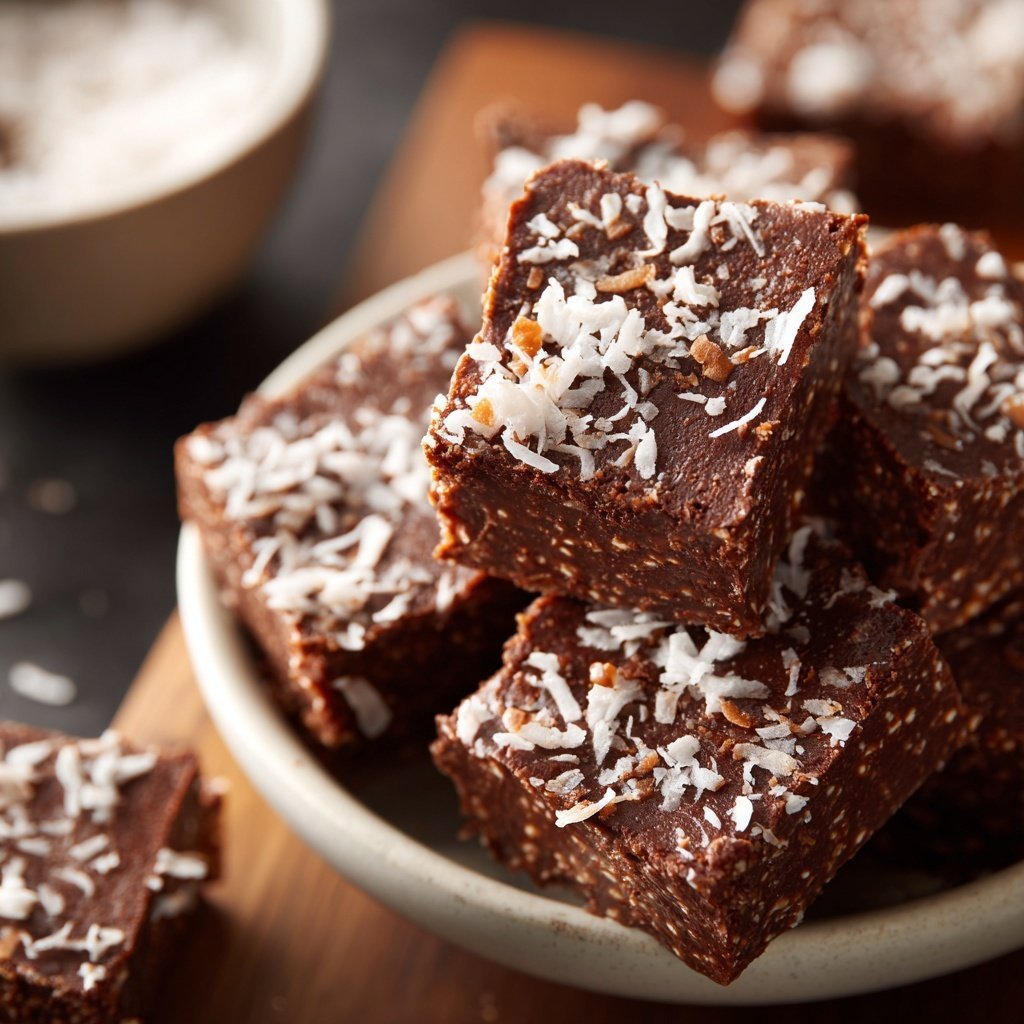 Chocolate Coconut Fudge Snack Squares