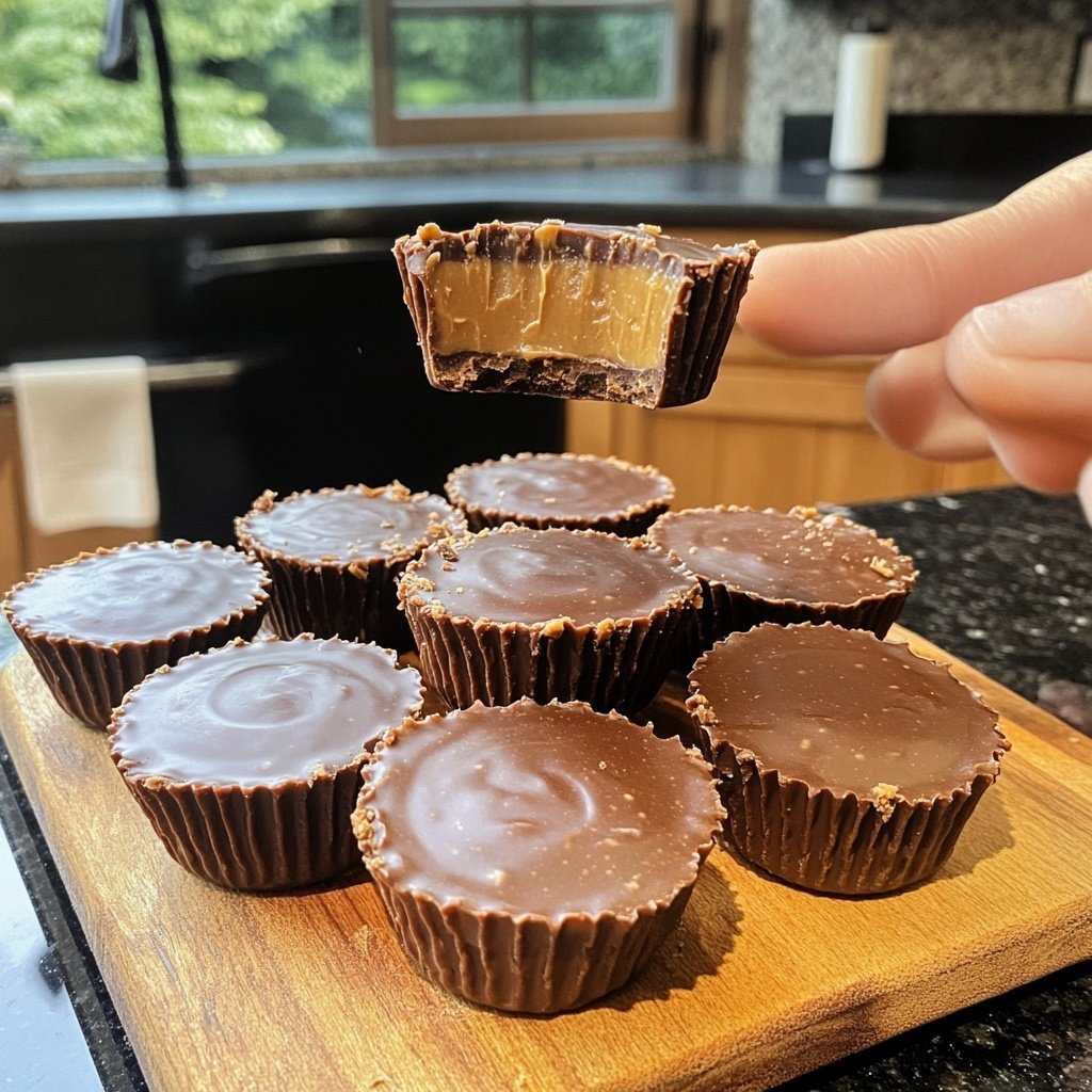 Homemade Peanut Butter Cups with Dark Cocoa