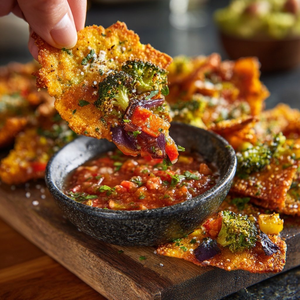 Super Bowl Crispy Veggie Flatbread Chips