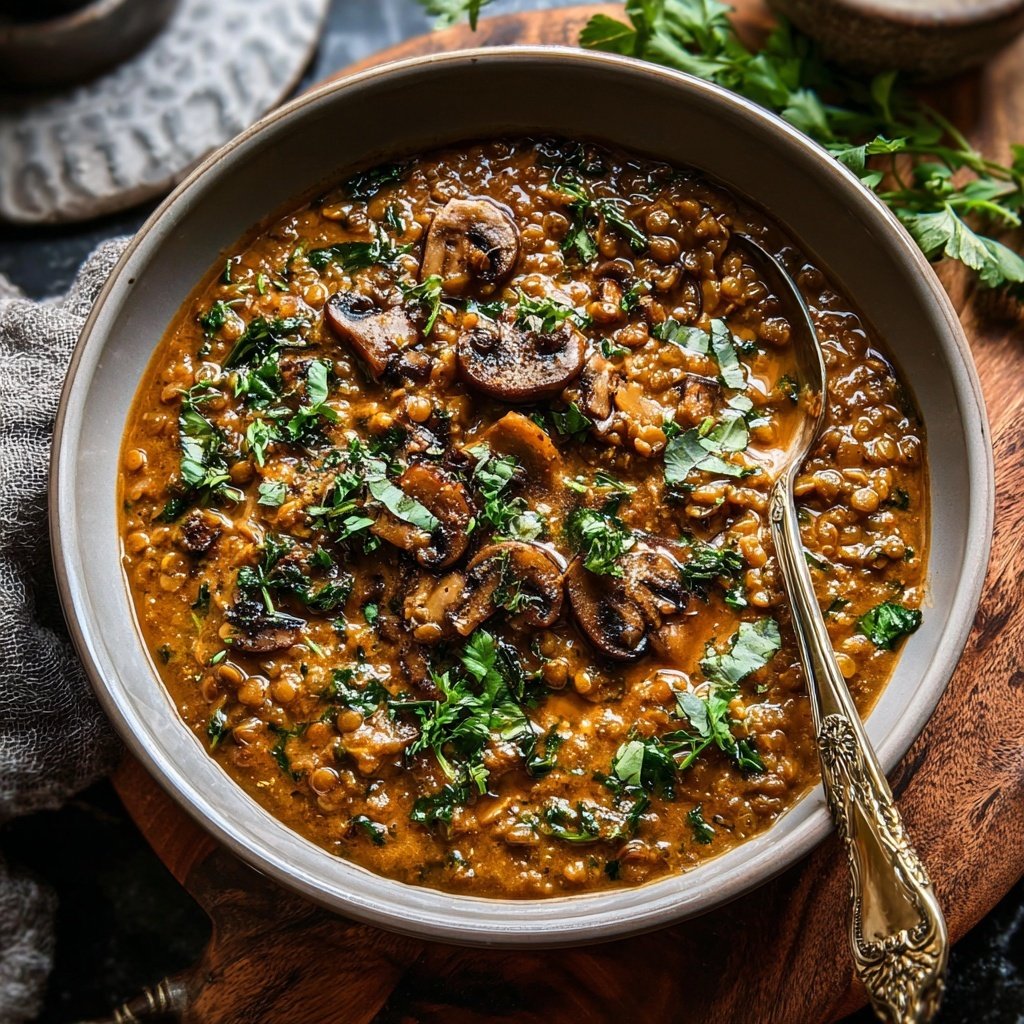 Creamy Mushroom Lentil Stew