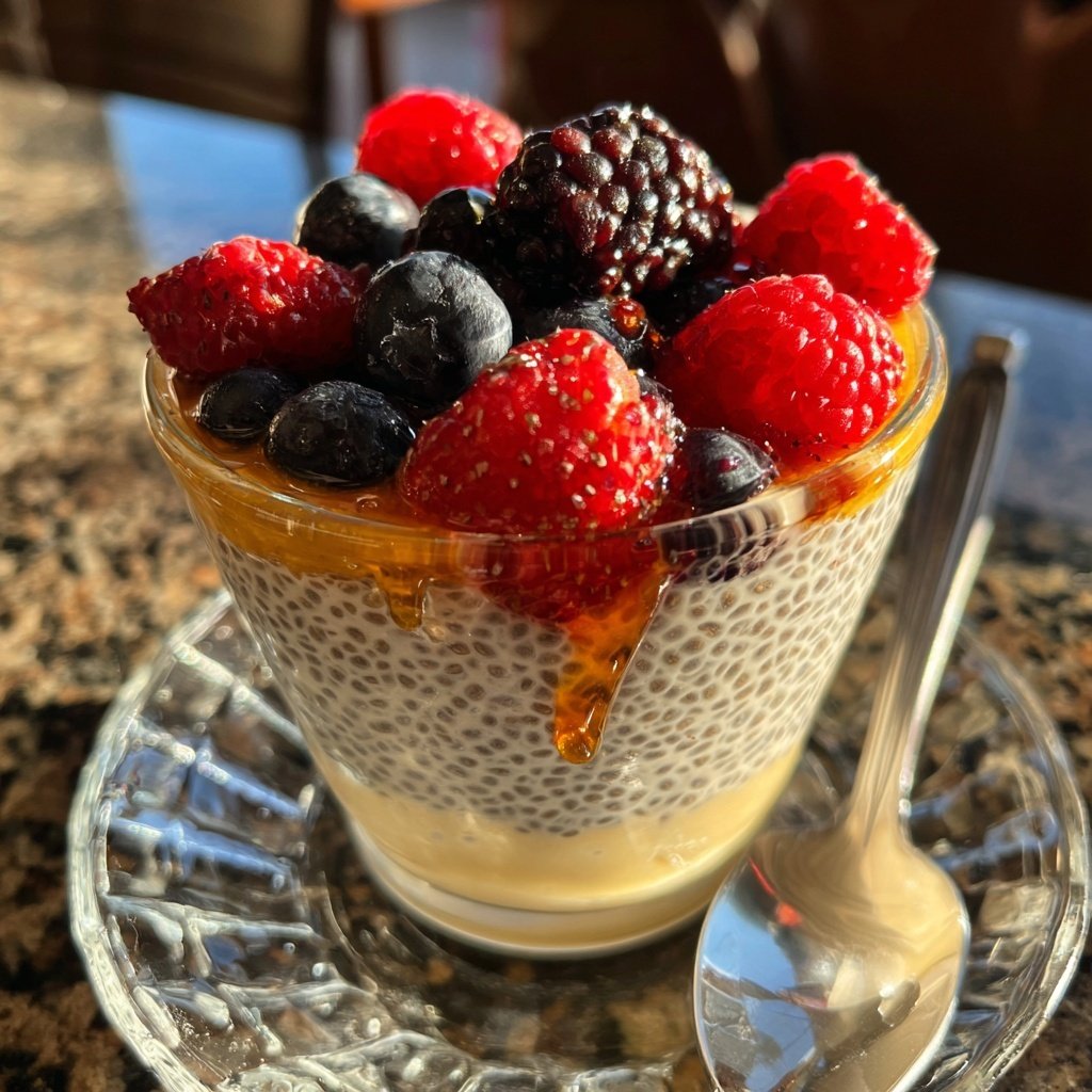 Valentine Breakfast Vanilla Chia Pudding