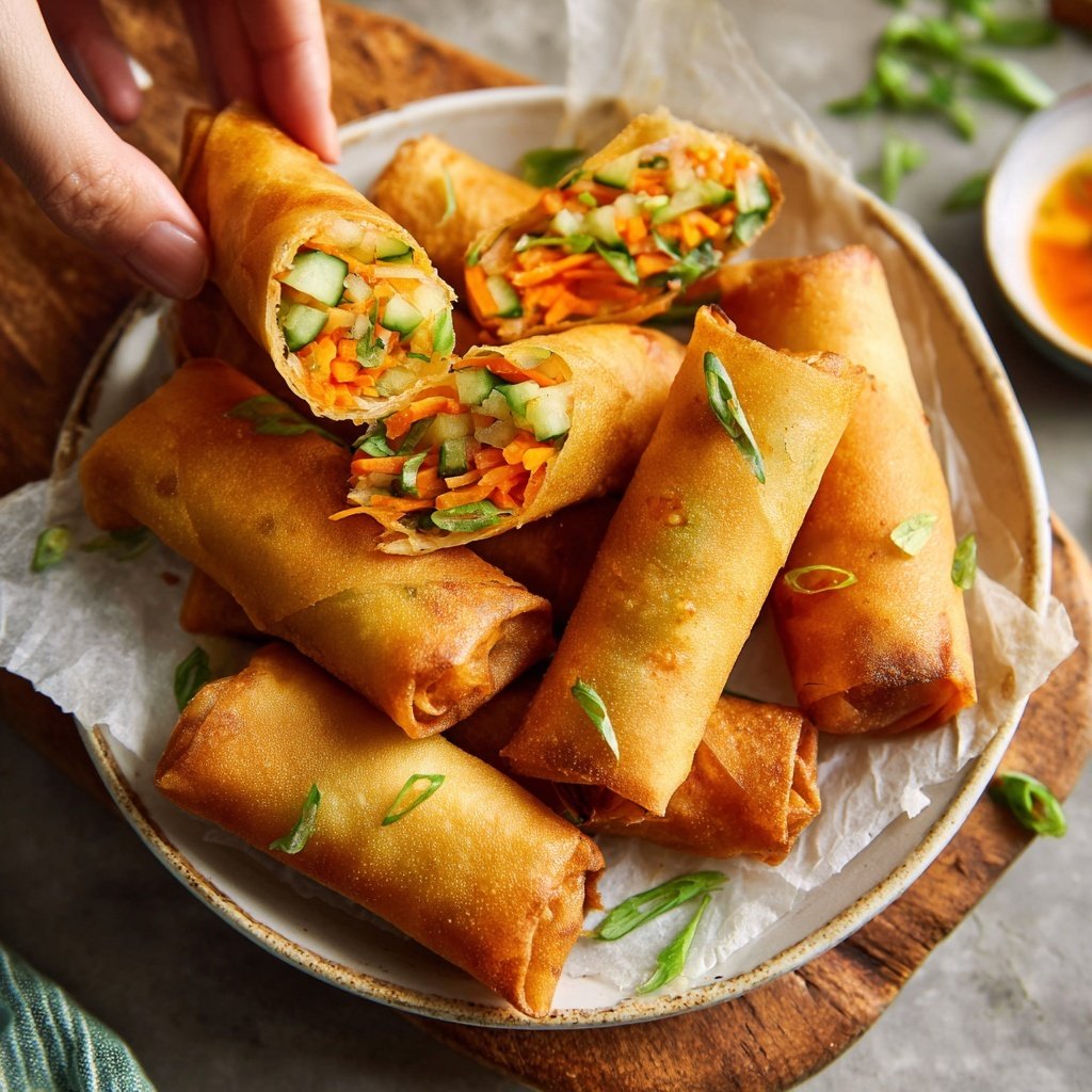 Super Bowl Party Food Veggie Spring Rolls