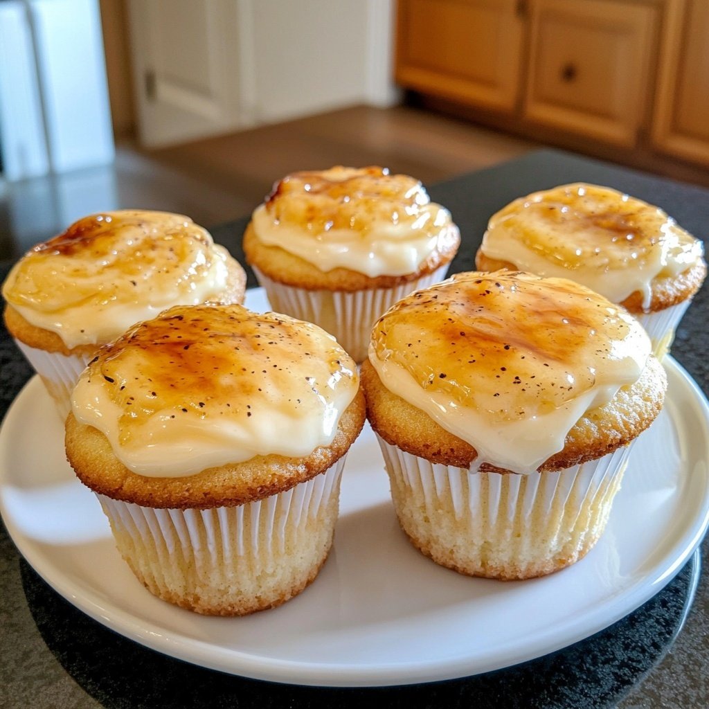 Vanilla Bean Crème Brûlée Cheesecake Cupcakes