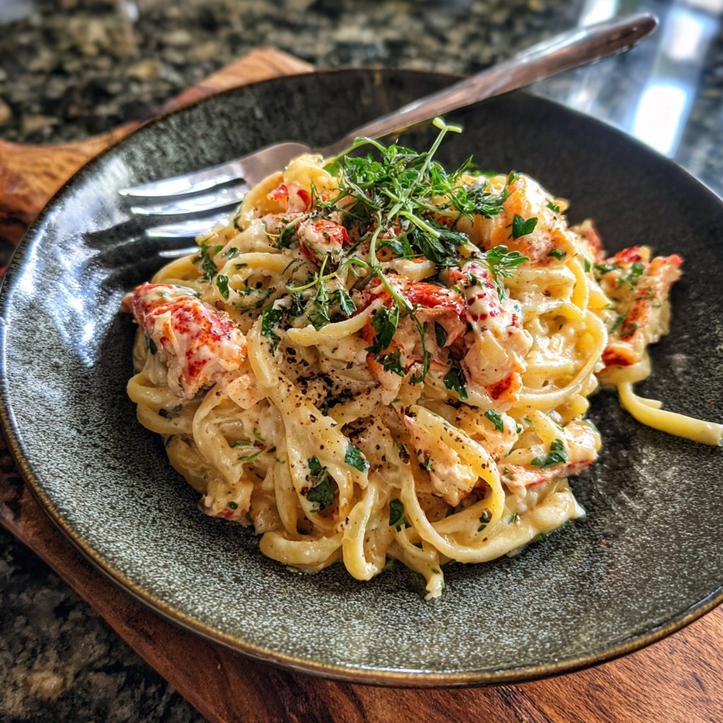 Creamy Lobster Pasta for Two