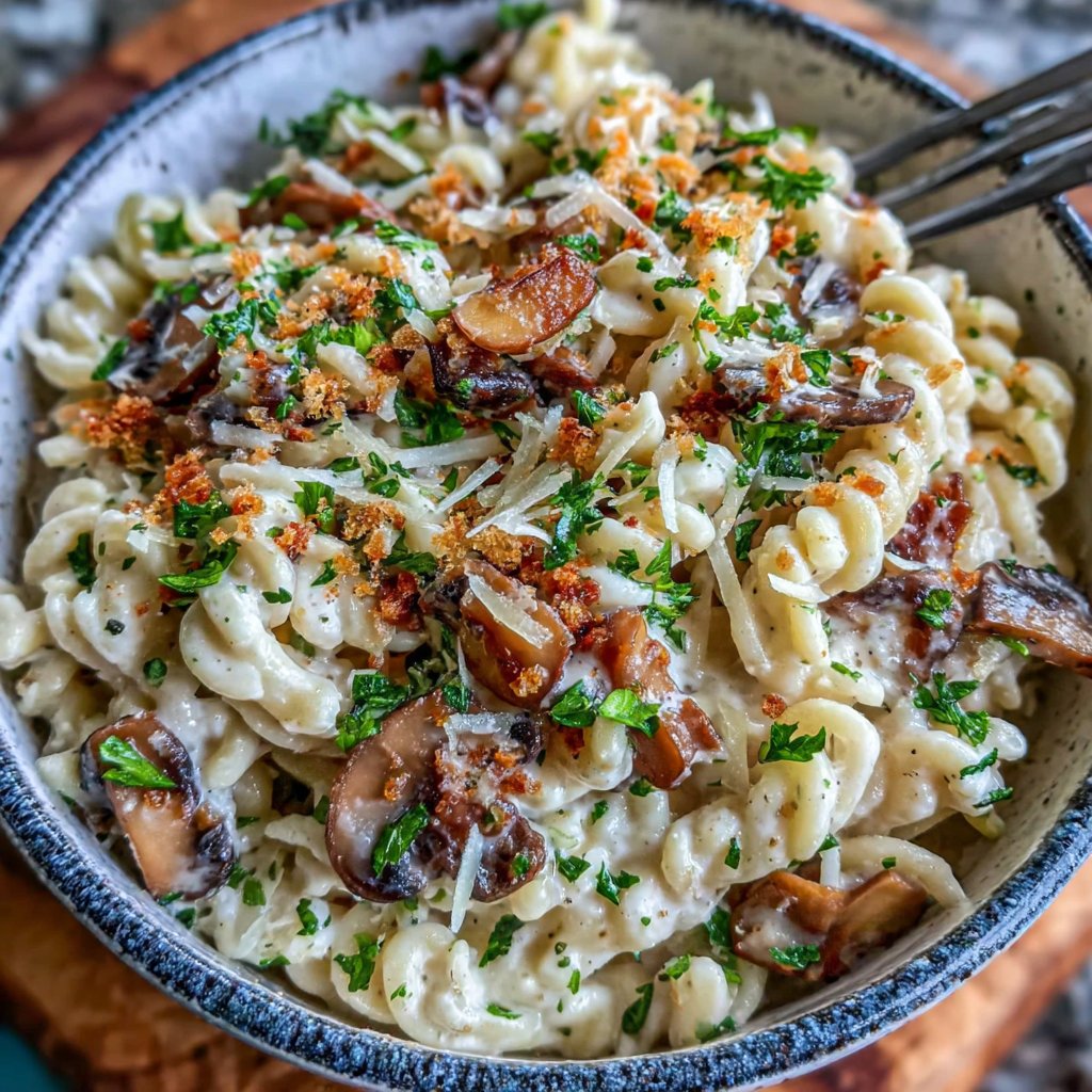 One Pot Creamy Mushroom Pasta