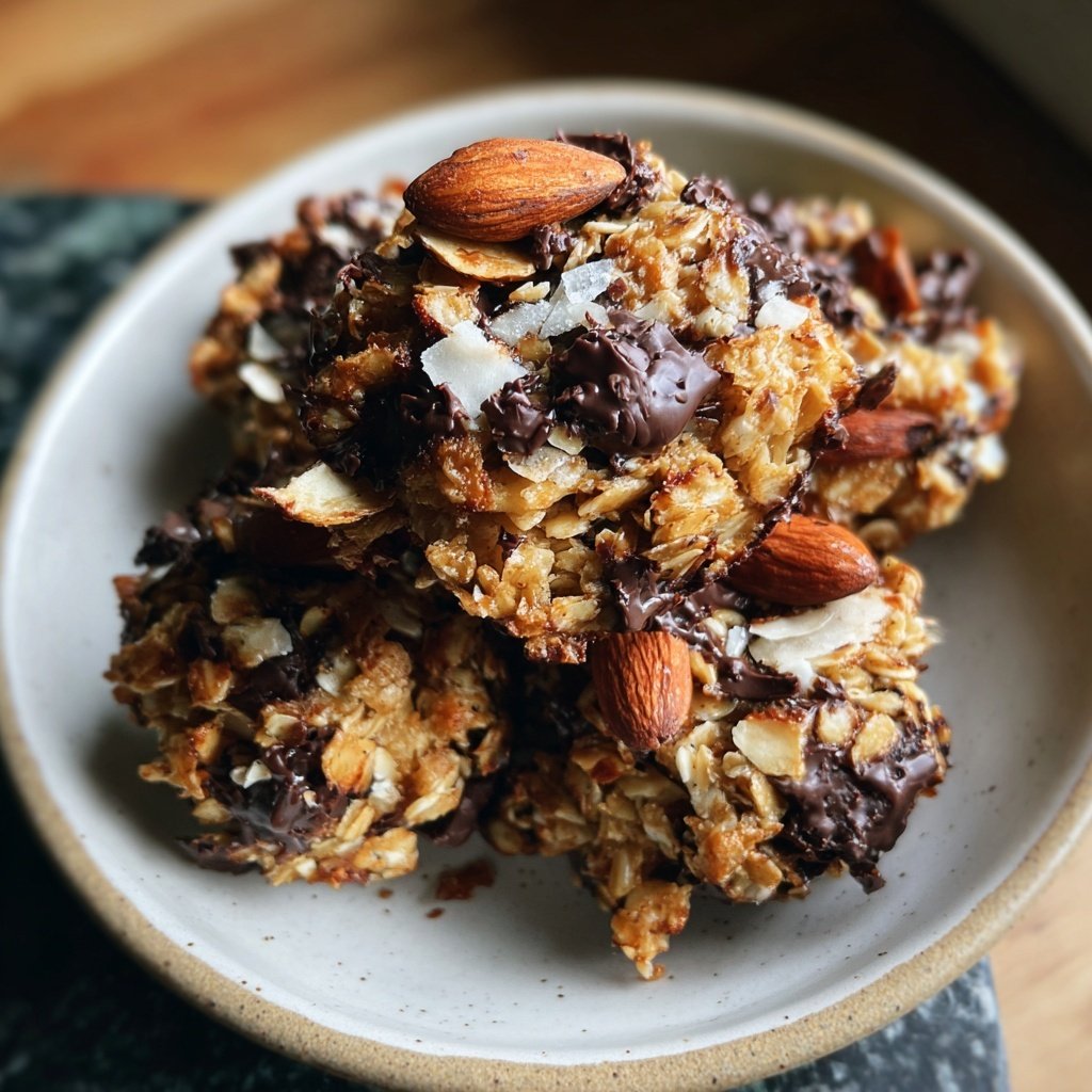 Chocolate Almond Coconut Granola Bites