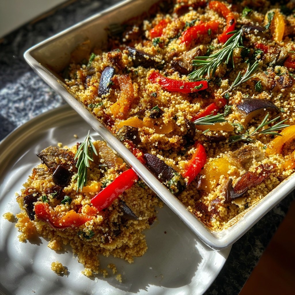 Herb Roasted Vegetable Couscous Bake